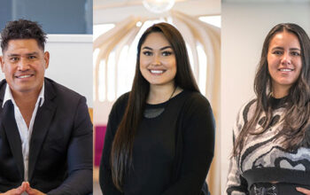 Three individual photos of people in a collage.